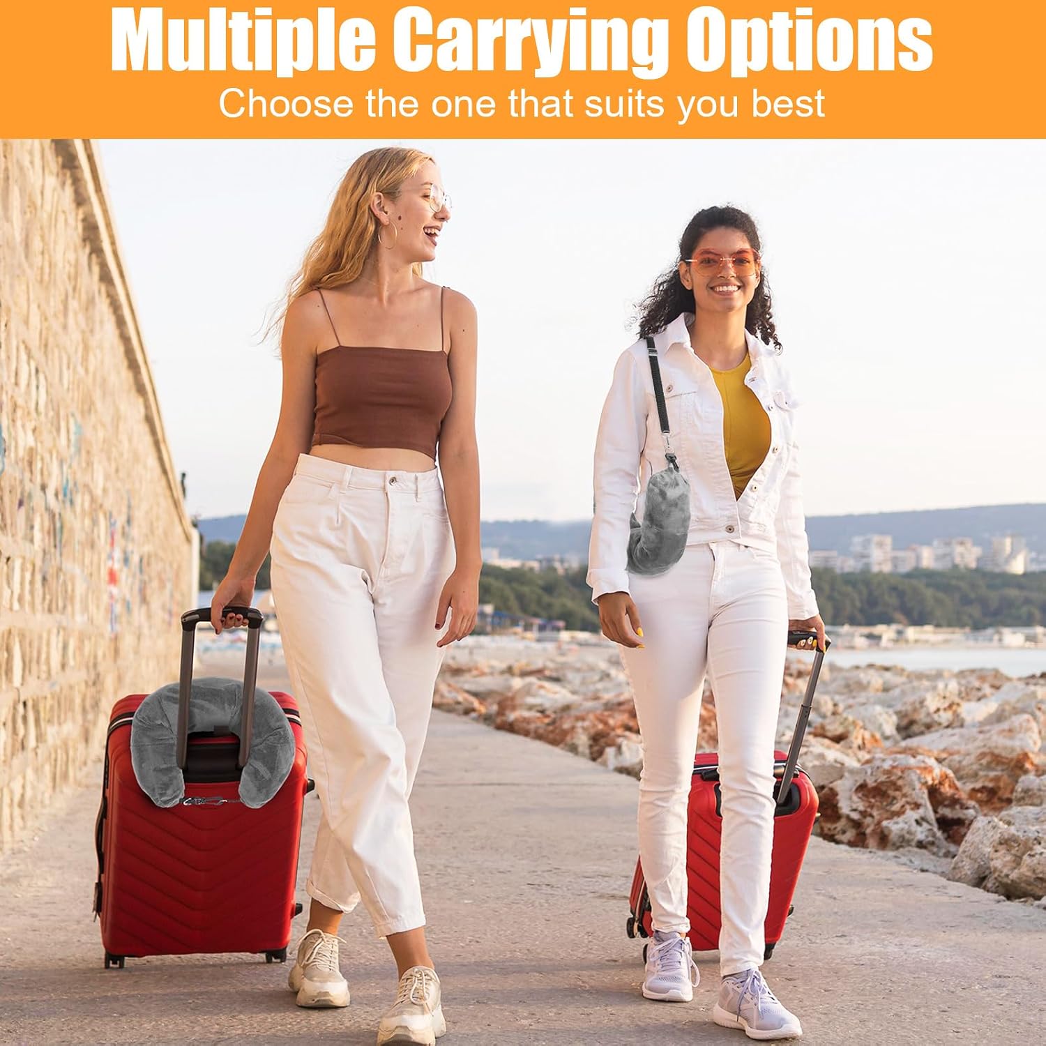 Stuffable Travel Pillow, Neck Pillow for Travel Velvet