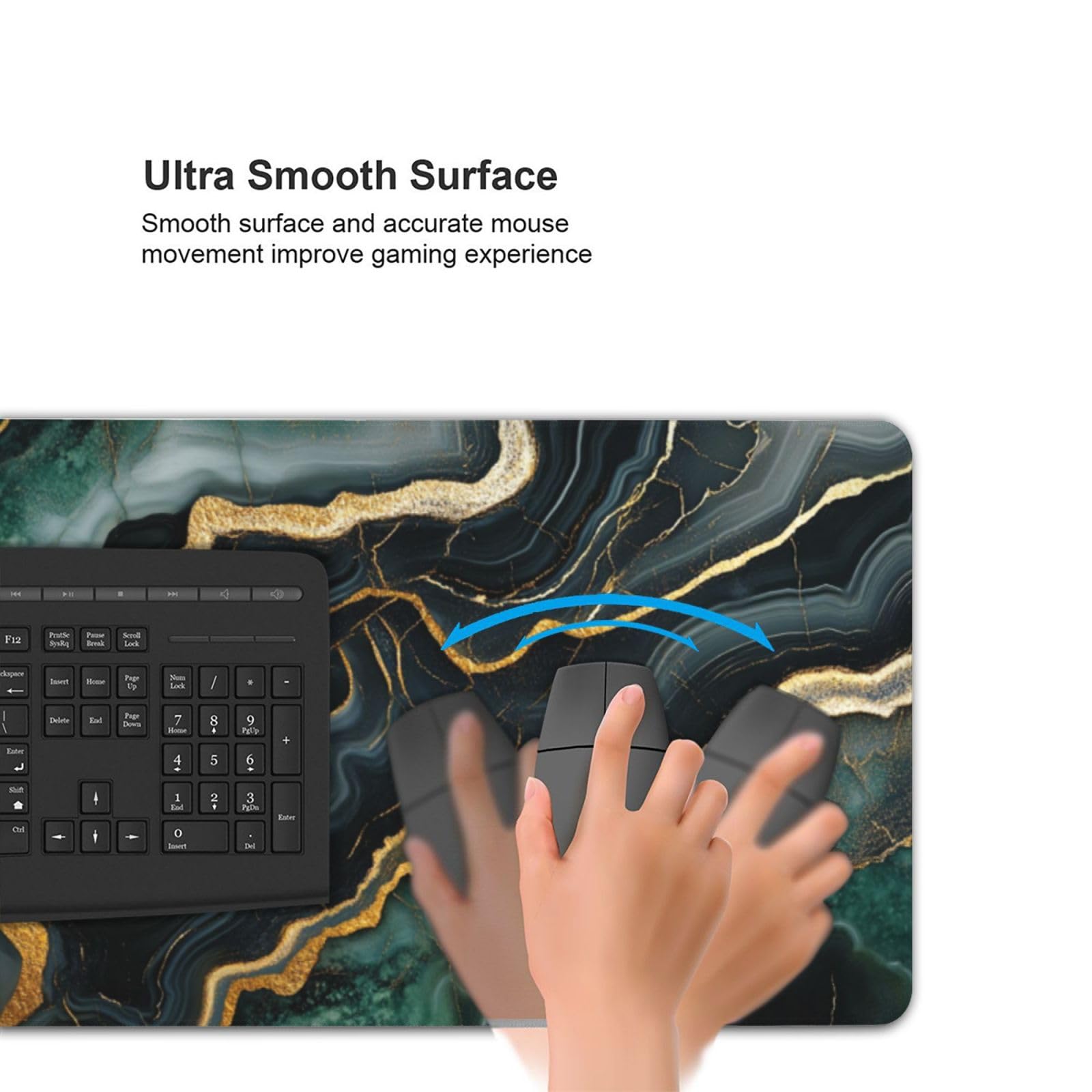 Tapis de Souris XXL 90 x 40 cm, Vert & Noir Tapis de Bureau G694
