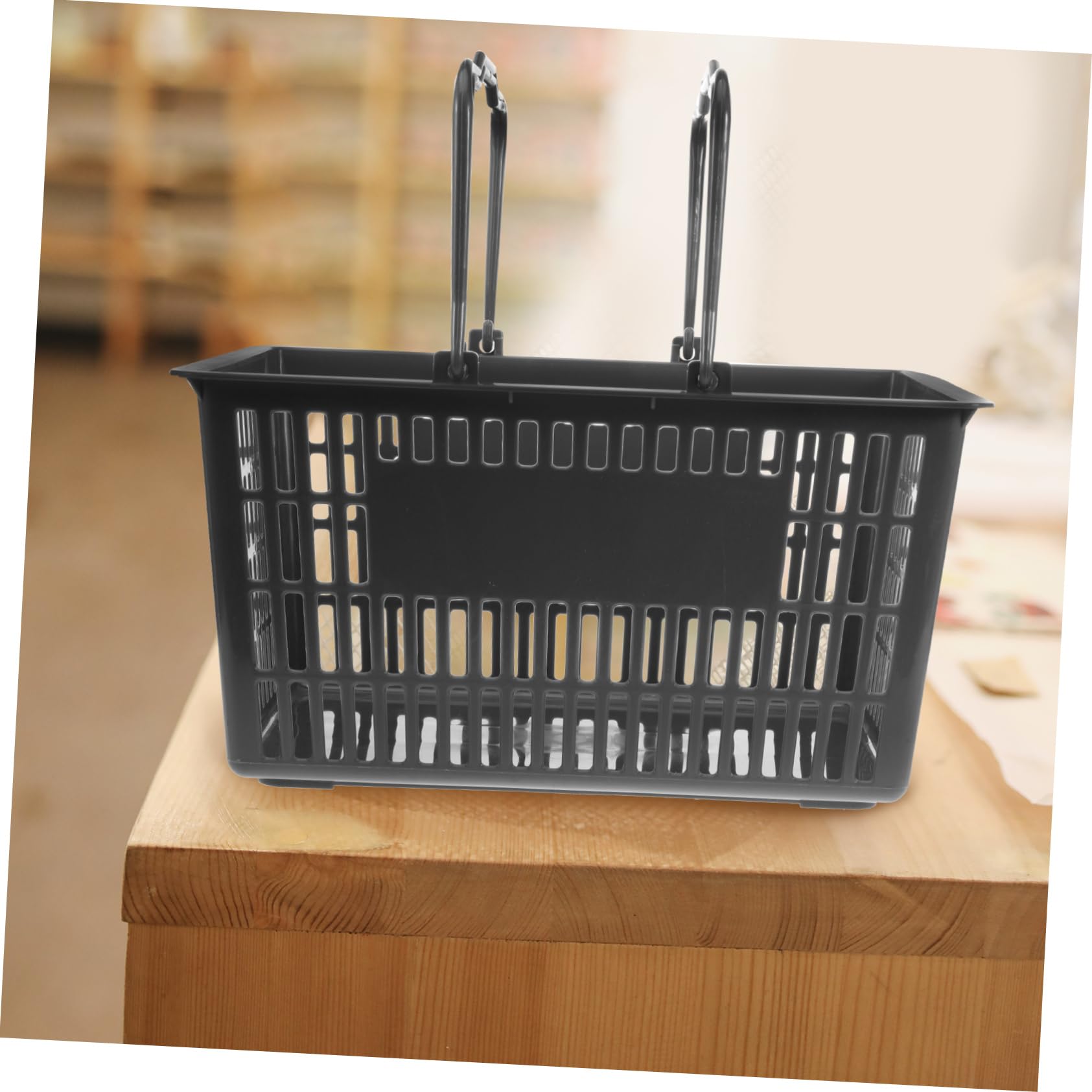 Cesta de plástico resistente con asa para supermercados, tiendas de frutas, tiendas de aperitivos, almacenamiento en el hogar y la oficina