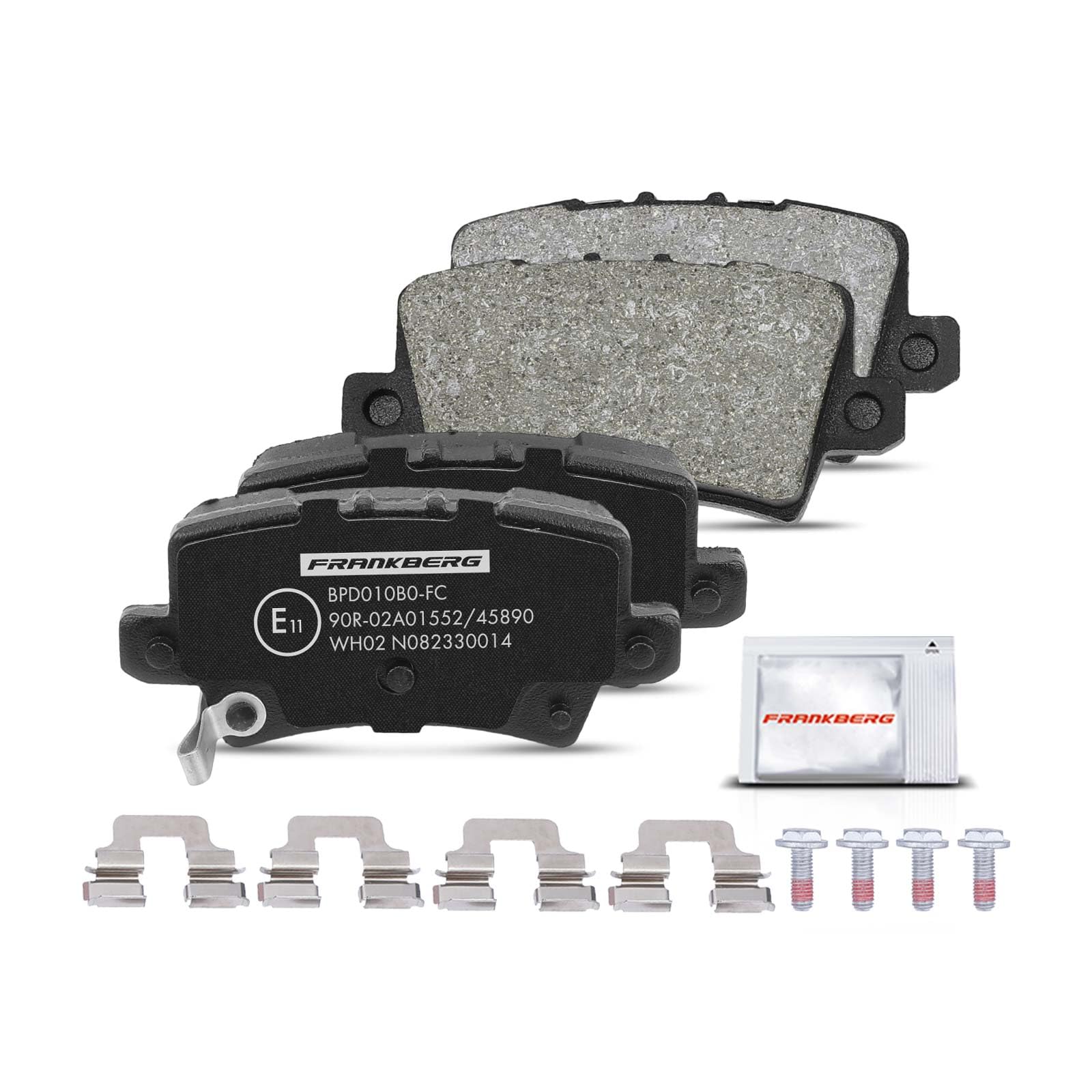 Frankberg Bremsensatz inkl. 2x Bremsscheiben + 4x Bremsbeläge Hinten Kompatibel mit Civic VIII Hatchback FK FN 2005-2012 Replace# 43022SM.G.E00, 43022SM.G.E02
