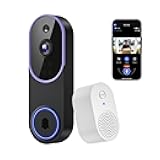 Lunelyx 1080P Wireless Video Doorbell Camera, Outdoor Surveillance Cameras, FHD Live View, Cloud Storage, AI Human Detection, Instant Alert, Night Vision, Two Way Audio, 2.4G WiFi Only (Purple)