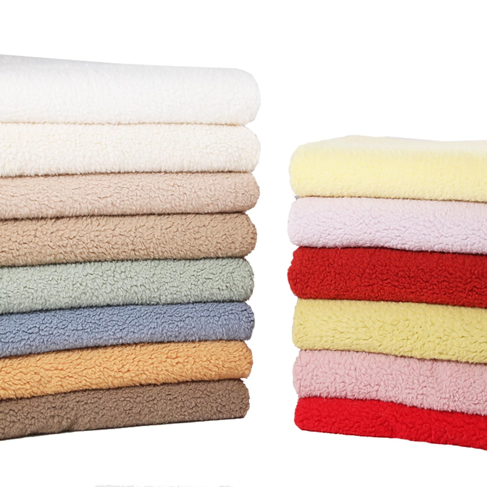 Polar Soft Curly Woolly Pile Fleece Fabric Sherpa Fleece Upholstery Fabric High-Density Fleece-Like Fabric for DIY Blankets Clothing Pajamas Accessories, 50x160cm (Color : Yellow)