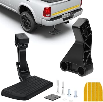 75306-01A Retractable Rear Bedstep Compatible with Ram 1500, Ram 2500/3500 Excludes Dual Exhaust & EcoDiesel Models 2009-2018, Pickup OEM Replacement Truck Tailgate Bumper Corner Foot Step