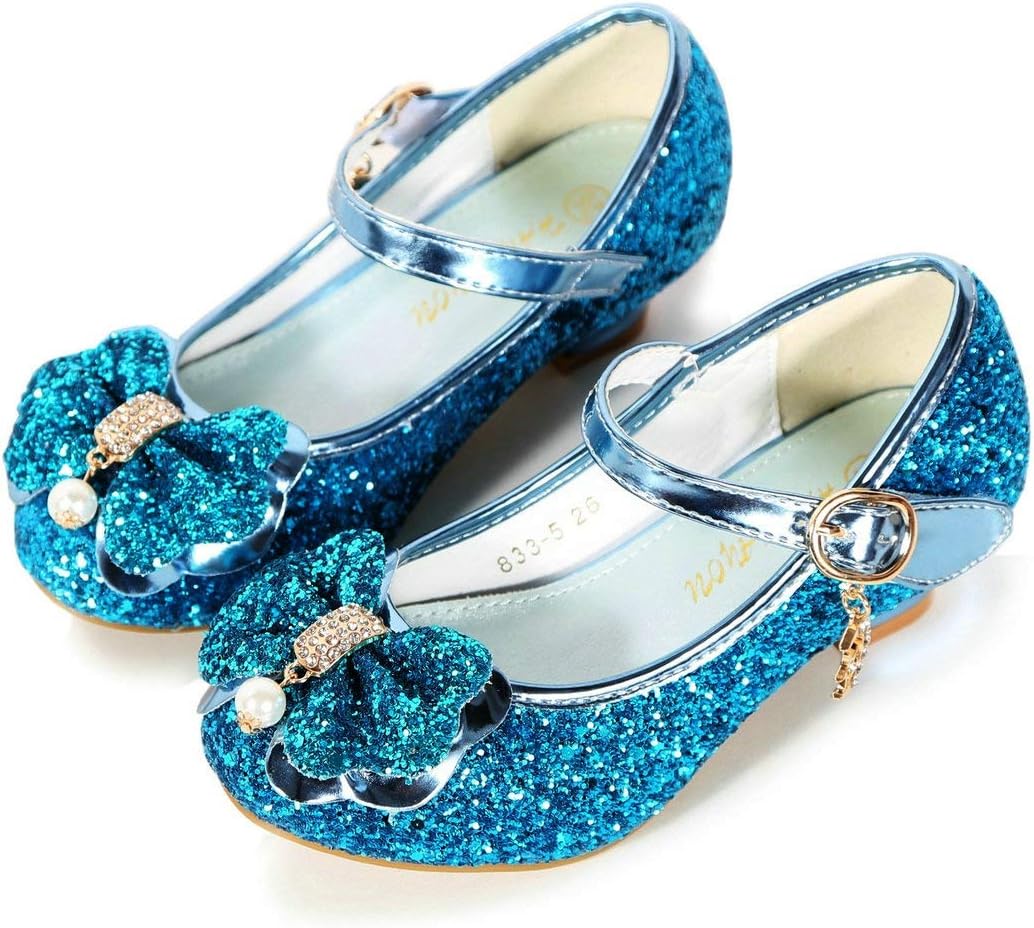 BFOEL Girls Dress Shoes Adorable Sparkle Mary Jane Flats for Wedding Party