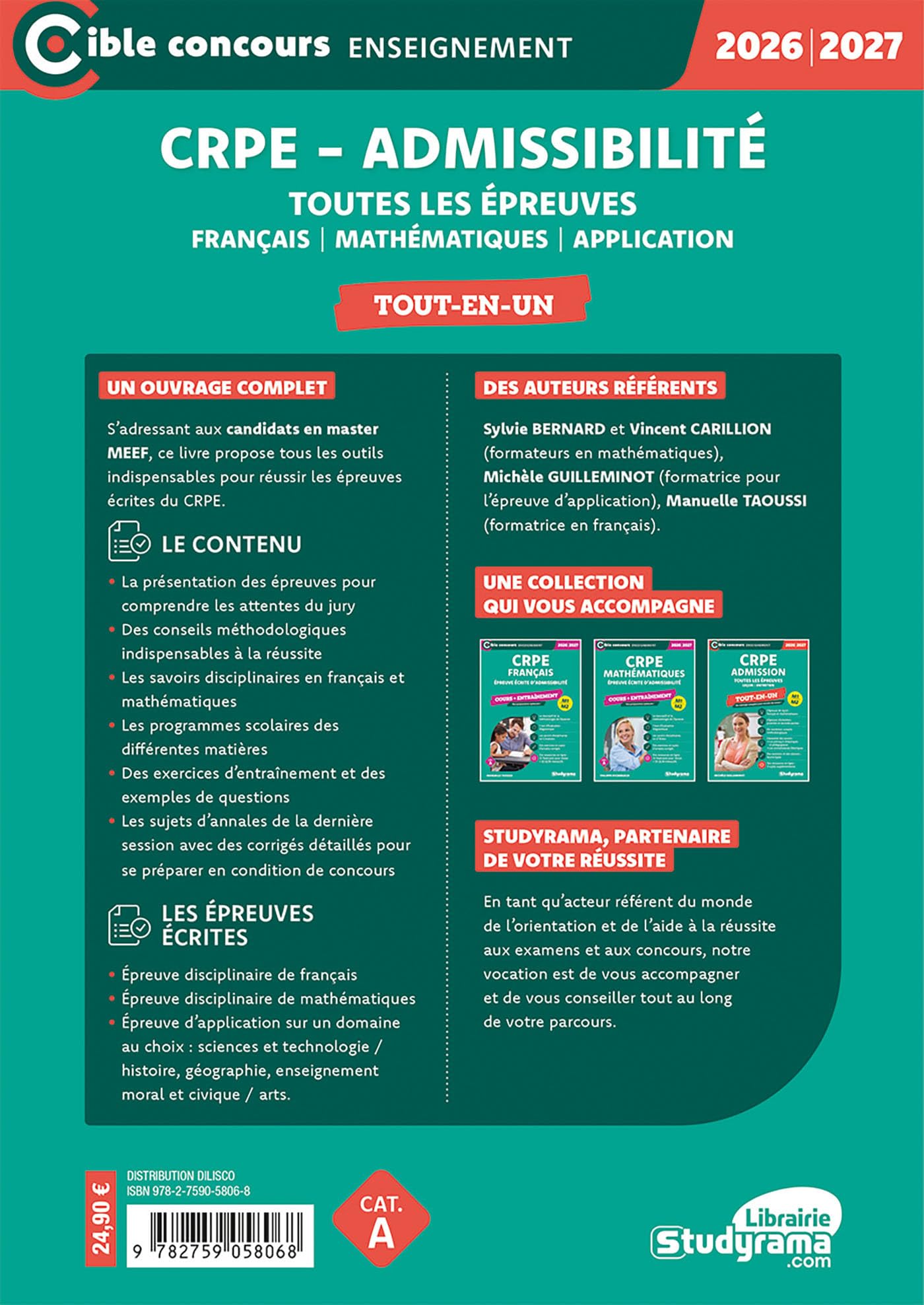 CRPE – Admissibilité – Toutes les épreuves (Concours 2026-2027): Tout-en-un – Sujets 2025 inclus