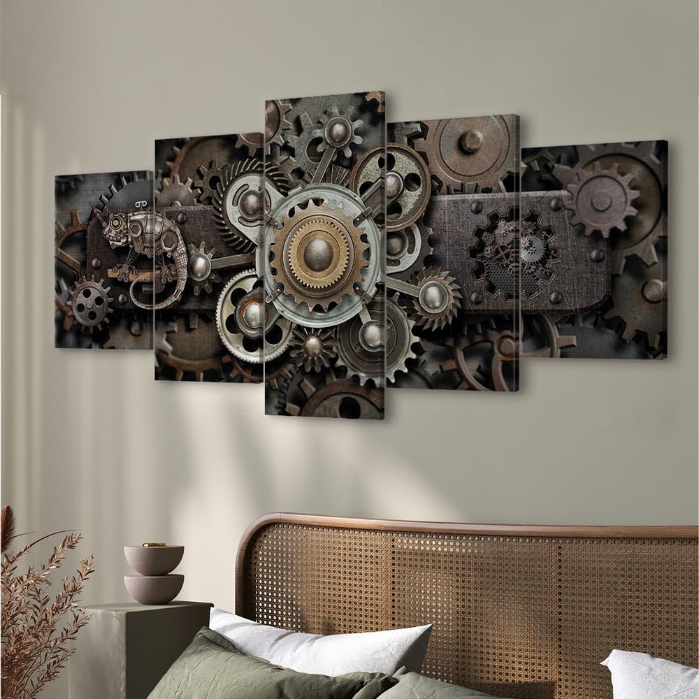 Murando Akustikbilder-Set 5-tlg. – Schallschutz-Wandpaneele Mit Deko-Motiv | Maße 200x80 Cm | Zur Raumakustik-Verbesserung
