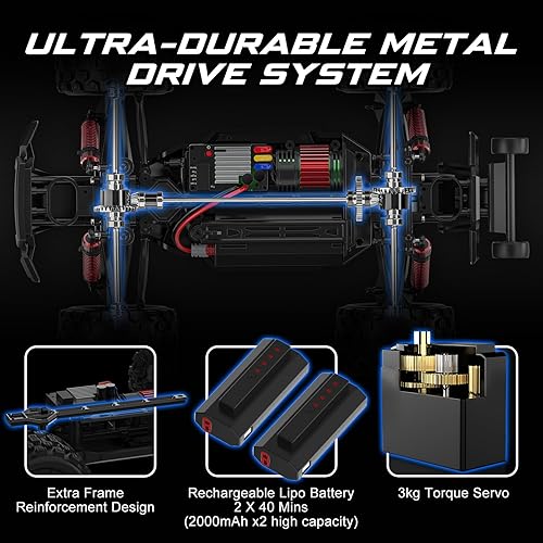 Miniatura 4 de 114 RTR - Autos RC rápidos sin escobillas para adultos, Max 45 mph 4x4 Hobby Off-Road Jumping RC Camiones RC, camiones monstruo RC llenos de aceite,