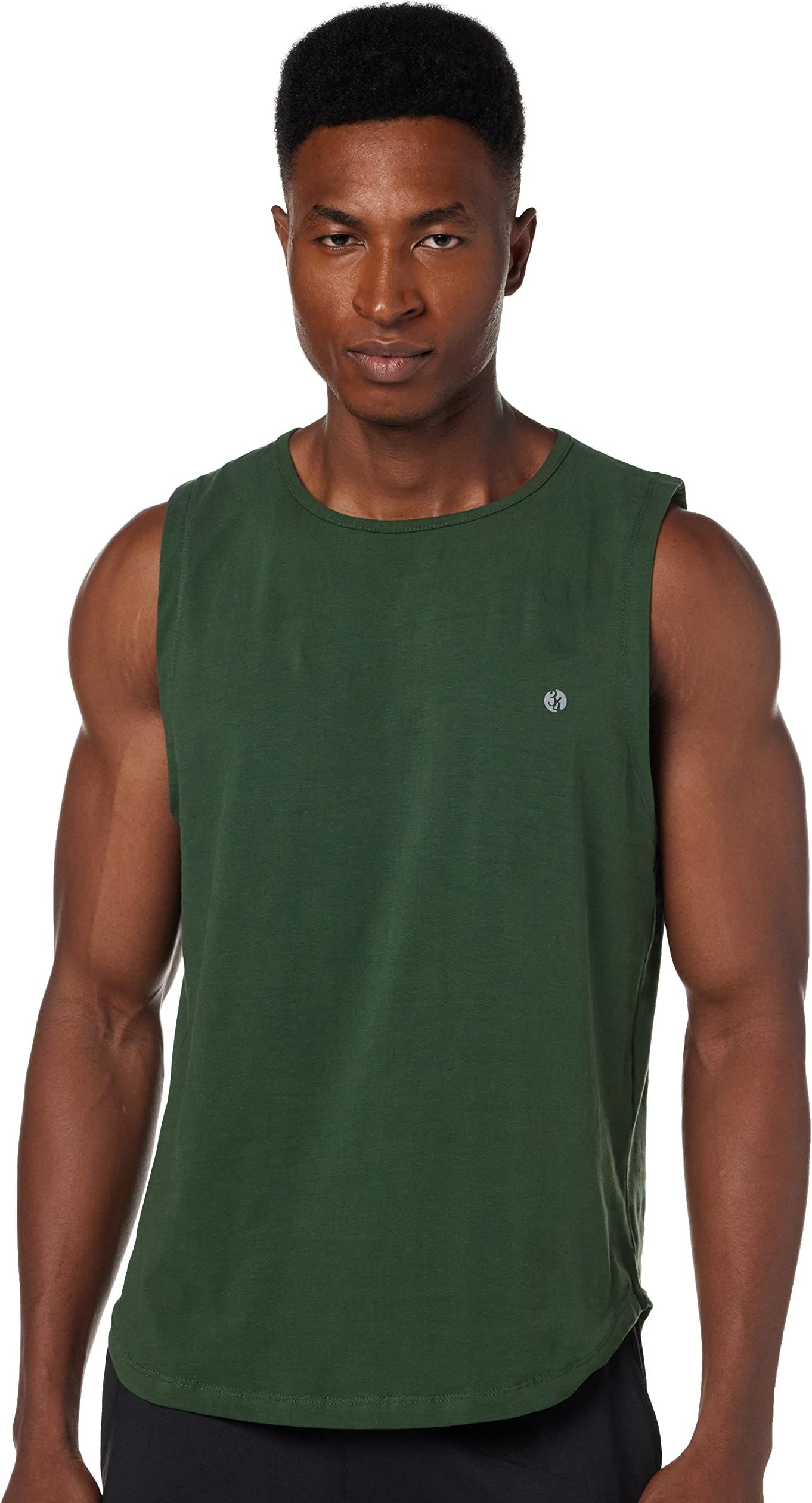 34 by Amr Diab Cotton Round-Neck Chest-Logo MUScle Tee For Men