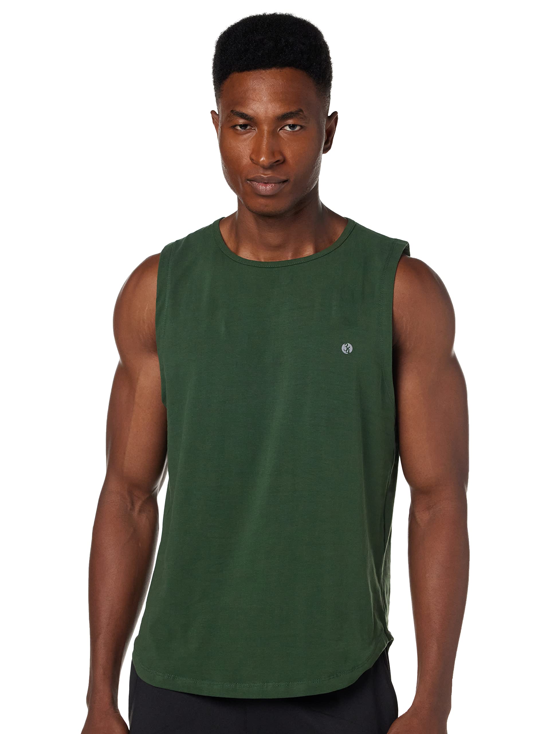 34 by Amr Diab Cotton Round-Neck Chest-Logo MUScle Tee For Men