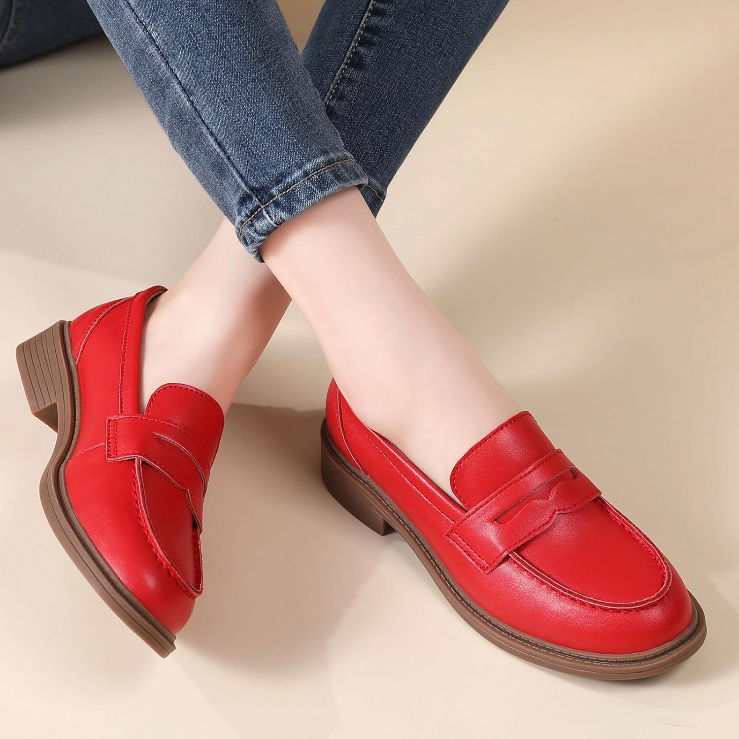 Penny Loafers for Women Non Slip Work Shoes for Women's Loafers & Slip-Ons Ladies Business Casual Shoes Driving Flats - Image 3