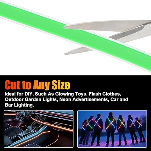 Vista 45 de Ourbest Luces de neón con retroiluminación EL, panel electroluminiscente cortable, hoja de lámpara de papel, luces suaves para bricolaje, 3 modos