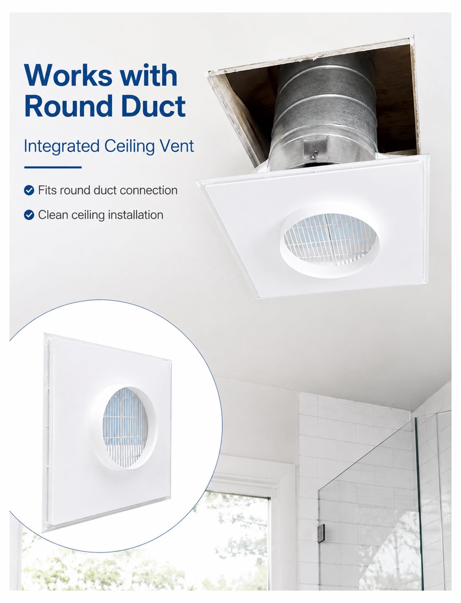 Ventilación de retorno de techo integrada cuadrada, rejilla de ABS con filtro lavable