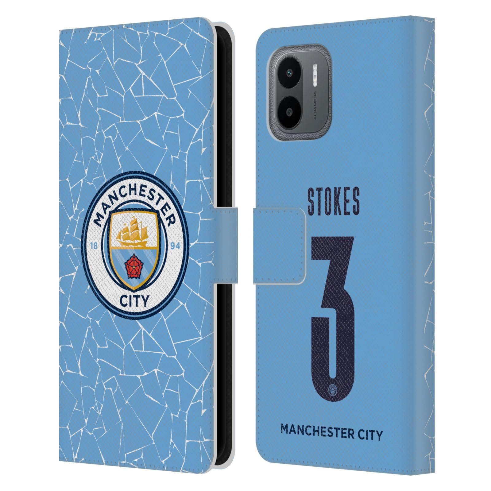 Head Case Designs Officially Licensed Manchester City Man City FC Demi Stokes 2020/21 Women's Home Kit Group 1 Leather Book Wallet Case Cover Compatible with Xiaomi Redmi A2