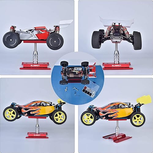Miniatura 5 de Globact Aleación de aluminio RC Car Repair Work Stand Hobby Tool Set de 360 grados de rotación de elevación o inferior y 270 piezas RC Tornillos Kit