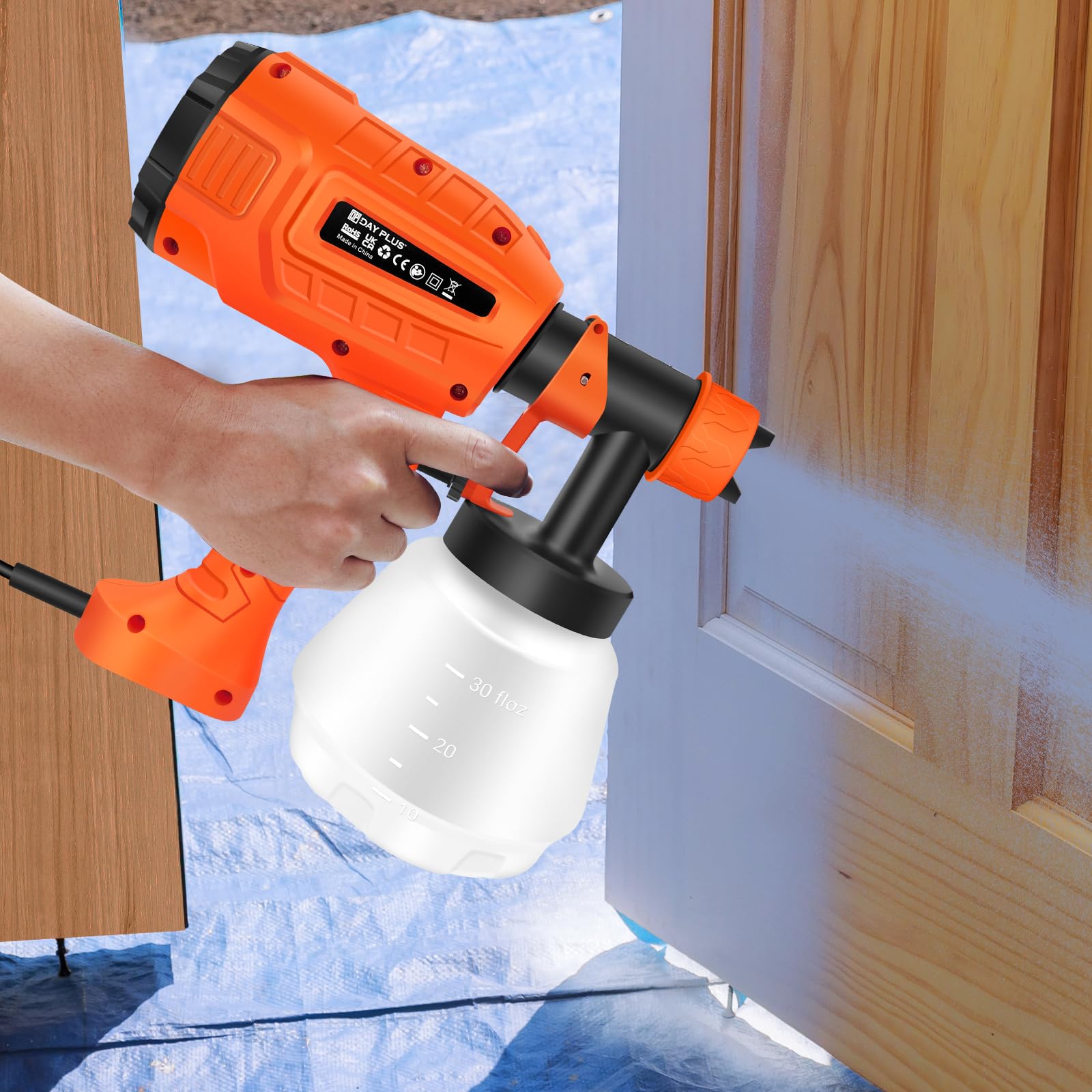 Handheld Electric Paint Sprayer – 1000ml Cup, Adjustable Flow for Even Coverage – Ideal for Walls, Ceiling, Floor, Wood & Metal – DIY & Professional Use