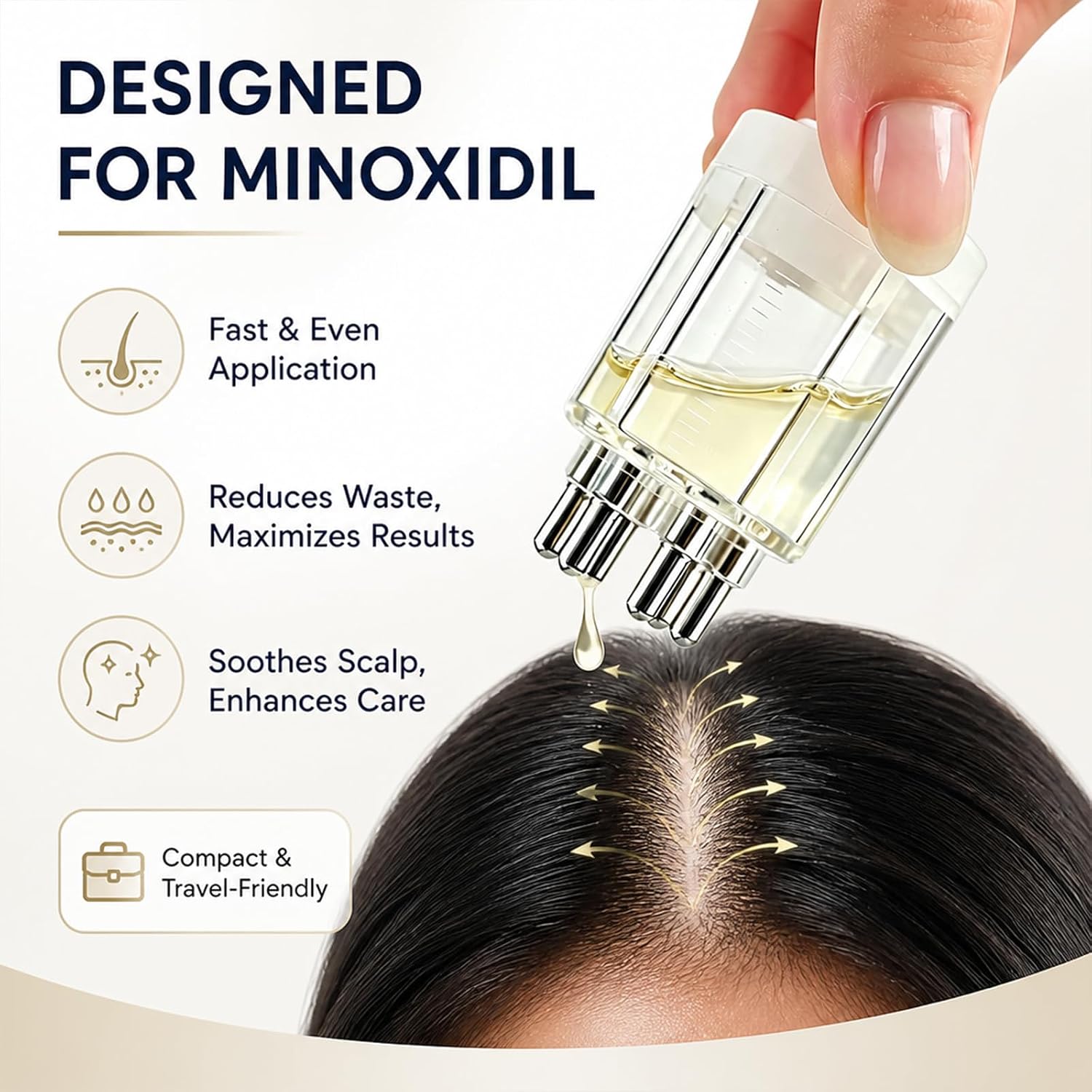 Minoxidil Applicator, Scalp Applicator Comb, Oil Applicator Bottle, Hair Oil Applicators for Medicine Scalp Head Fluid Comb Essential Oil, Thick Thin Mini Head Massager
