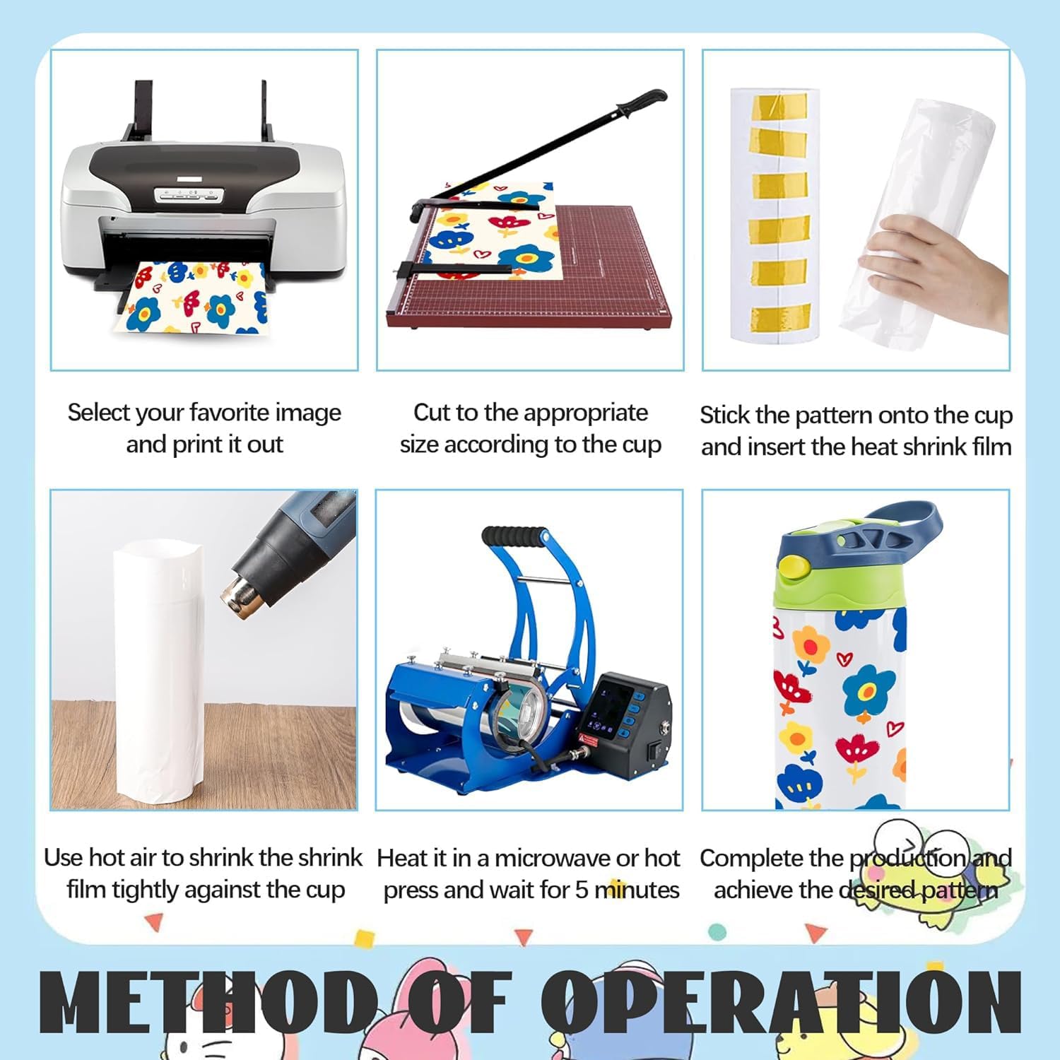 Joyclub 10 Pack Kids Sublimation Tumbler Water Bottle Blanks Insulated Tumbler Stainless Steel Children Sublimation Cups for DIY Craft Heat Press Print - Image 6