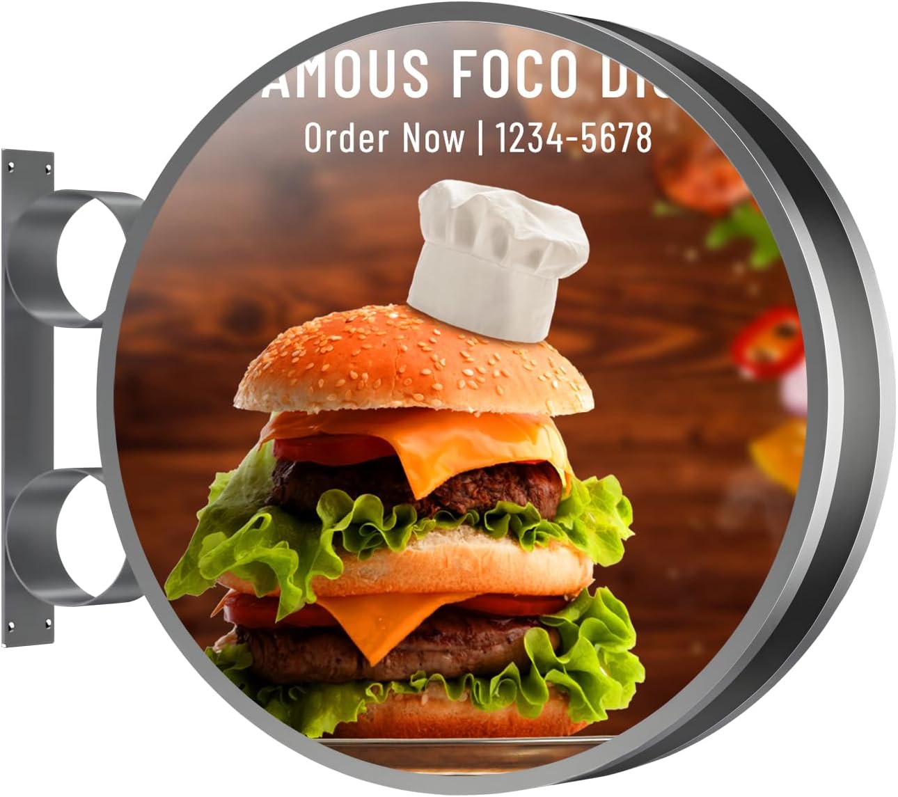 WeADS Custom 3D Light Box Sign,Photos/Videos by WIFI Connection Double Sides Round LED Signs with Adjudtable Brightness,Waterproof Digital Sign for Business Walls Window Shop Bar Hotel