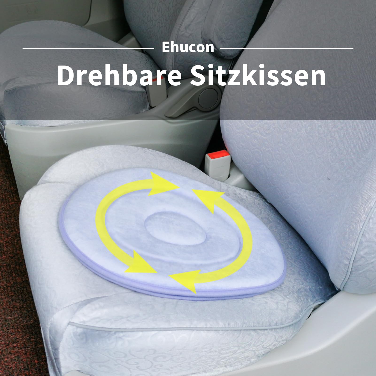 Drehbares Sitzkissen 360 Grad drehbares Sitzkissen Leichtes tragbares Pivot Disc Pad für ältere, leicht drehbare drehbare Autositze (Mittel)