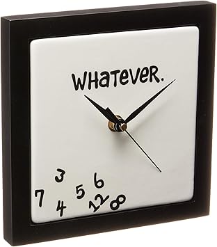 Enesco Our Name is Mud Whatever Scrambled Numbers Always Late Battery-Operated Wall Clock, 7.5 Inch