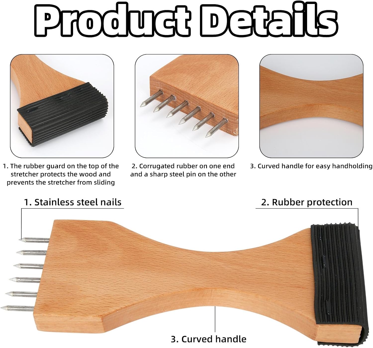 Webbing Stretcher, Upholstery Tool to Catch The Webbing Close to The Frame with Plenty of Leverage Puller Stretcher Tensioner for Carpet Canvas Reupholstering Supplies