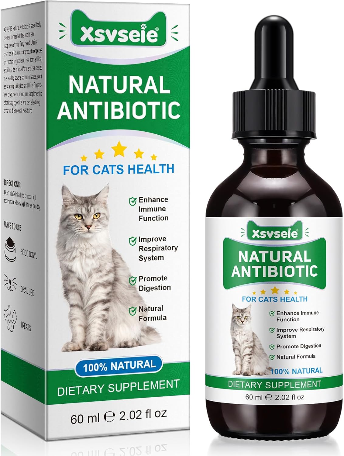 Natural Immune Support Drops for Cats – 60 ml Herbal Formula with Apple Cider Vinegar, Echinacea & Honeysuckle, Support Natural Defence, Skin Health & Digestive Balance, Daily Cat Wellness Supplement