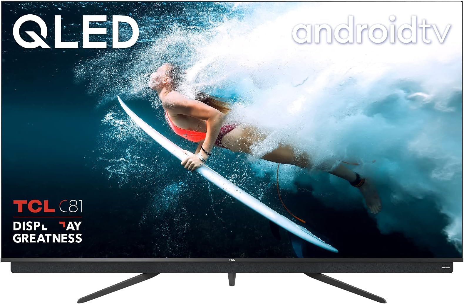 TCL 55C815K 55-inch QLED Television, 4K Ultra HD, Smart Android TV with Freeview Play, Motion Clarity PRO, HDR 10+, Dolby Vision, Hands-Free Voice Control, Works with Google Assistant & Alexa, Metal [Energy Class G]
