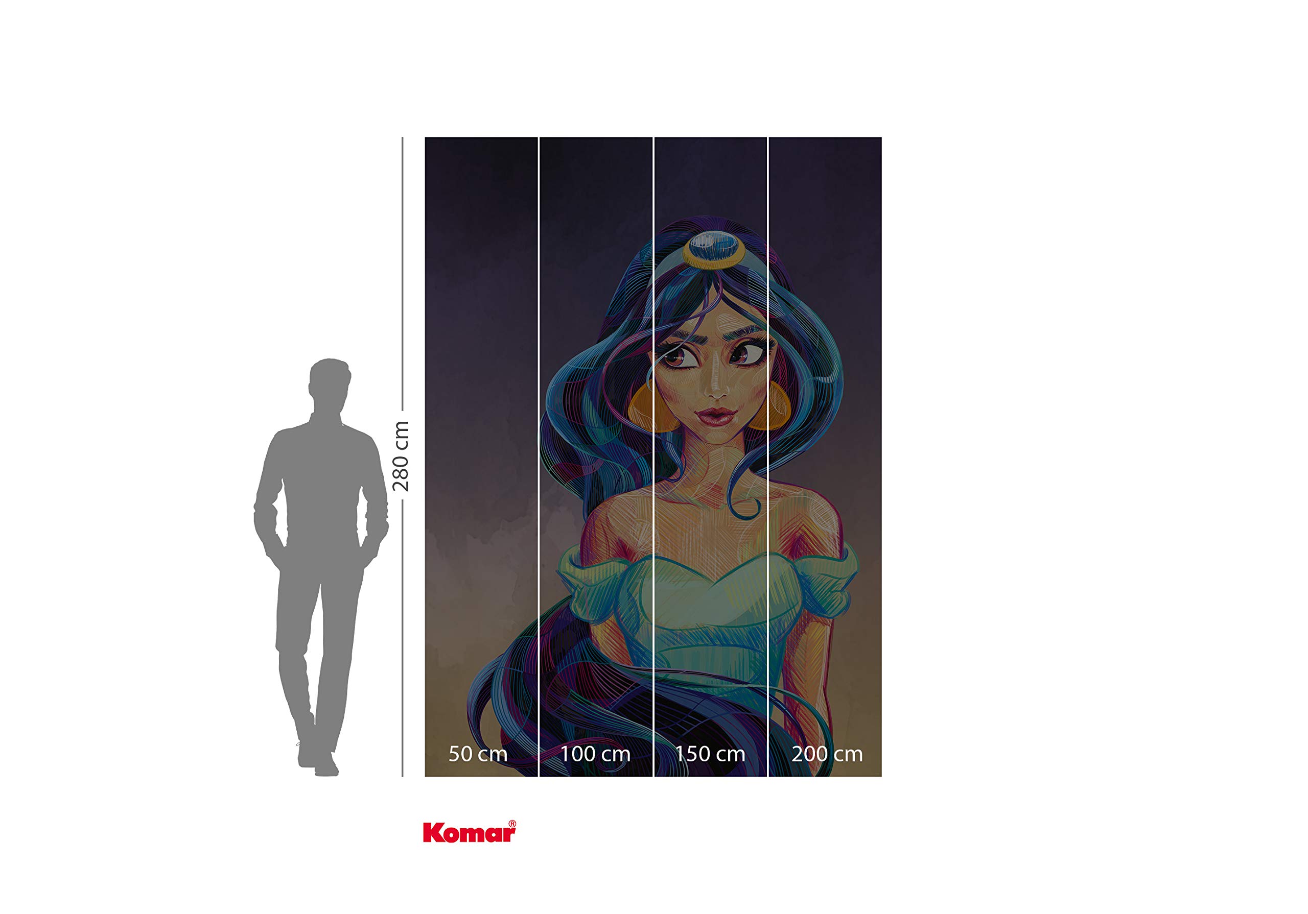 Komar Disney IADX4-056 Non-Woven Photo Wallpaper Fascinating Jasmine Design 200 x 280 cm (W x H), Colourful - Image 4