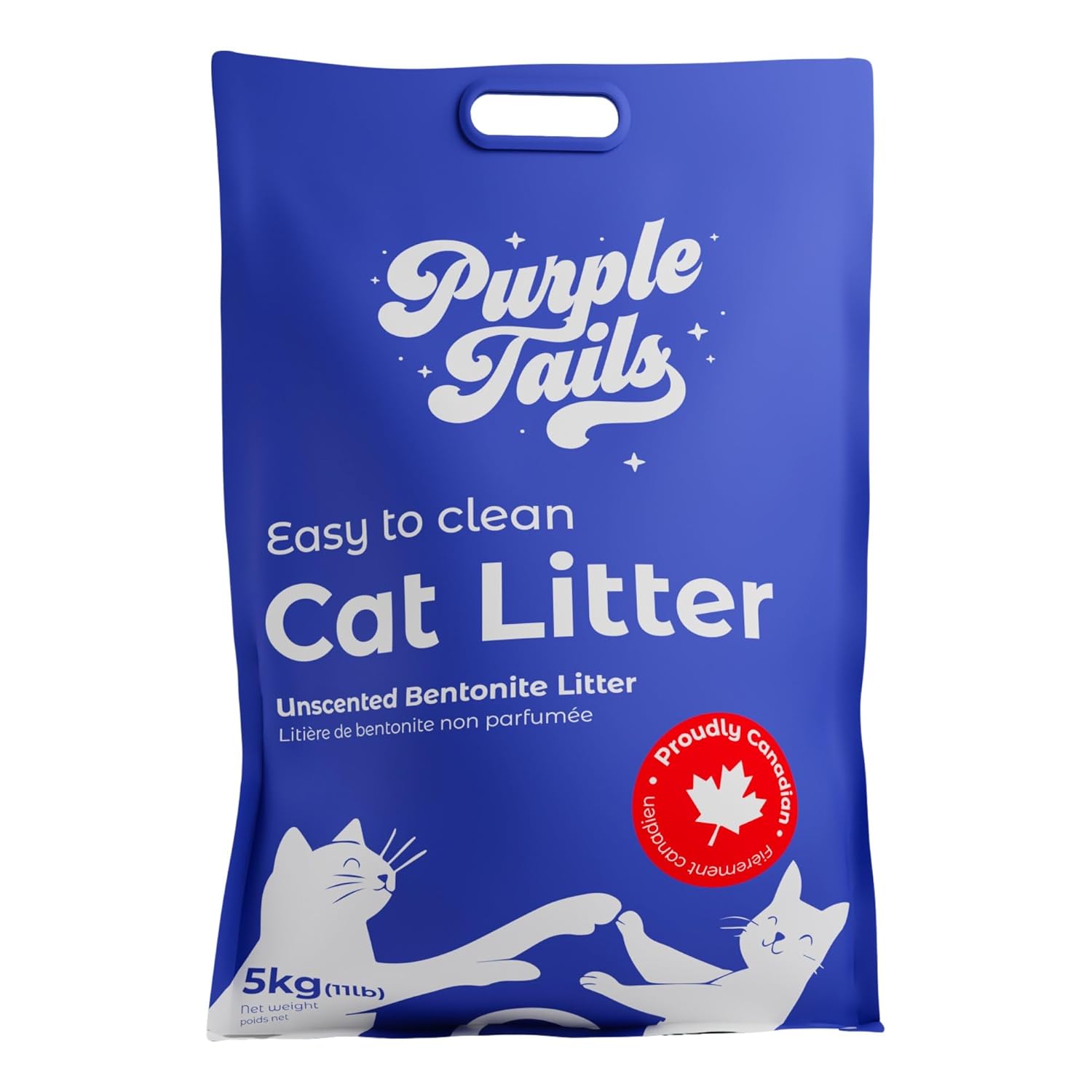 Purple Tails Canada Cat Litter – Natural Bentonite Cat Litter with Activated Carbon–Odour Control and Highly Absorbent Lit...