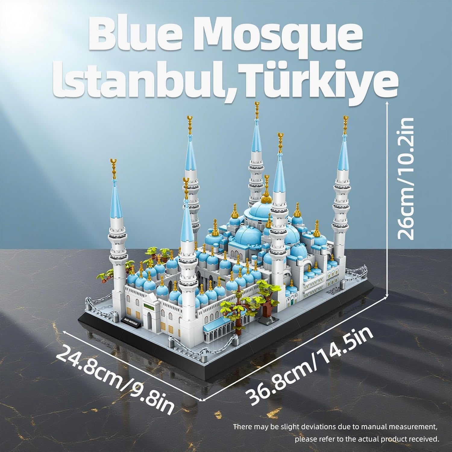 Blue Mosque Building Block Set Istanbul Türkiye Sultan Ahmed Mosque Architecture Model Kit for Adults Educational Display Toy