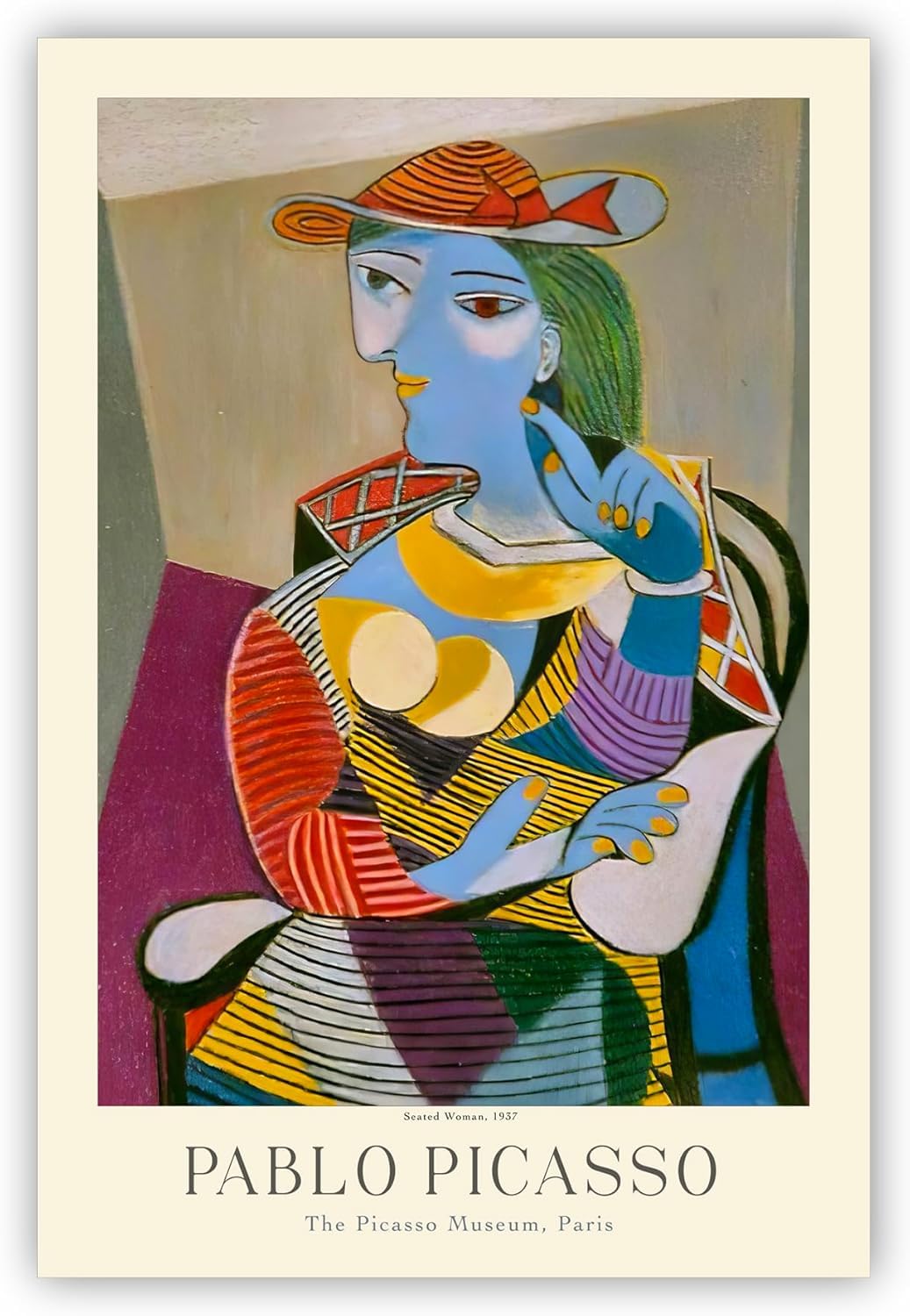 Waeta Rnvzx Pablo Picasso Poster Prints Seated Woman Canvas Wall Art Painting For Home Decor 40x60cm No Frame