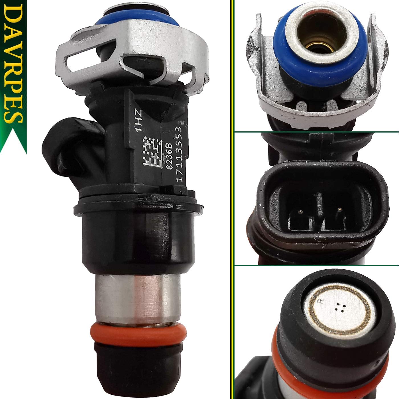 8Pcs 17113698 17113553 Fuel Injectors 4 Holes Engine For Buick Rainier, Avalanche Express SSR Suburban Tahoe Trailblazer Silverado GMC Cadillac Hummer H2, Isuzu Ascender FJ10062｜FJ315｜25317628