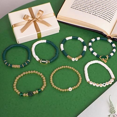 Miniatura 3 de Día del Juego #1 Pulsera de fútbol con cuentas elástica de cuentas para fútbol, papás, mamás, entrenadores, regalos para fanáticos
