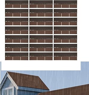 21-Piece Asphalt Roof Shingles, 33.37 Sq Ft Coverage, Premium Shingles with Fiberglass Base, Roofing Tiles for Home/Villa/Garden Roofs (Brown)