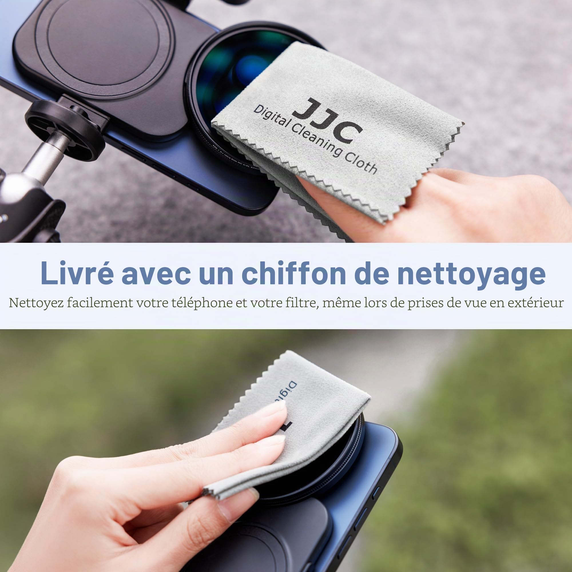 JJC Adaptateur de filtre magnétique pour téléphone avec filtre CPL 67 mm pour iPhone 14 15 16, 14 15 16 Pro, 14 15 16 Plus, 14 15 16 Pro Max, trépied et support de montage vidéo