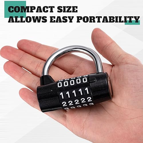 Miniatura 5 de Shimeyao 8 piezas de 5 cerraduras de combinación de metal de 5 dígitos de bloqueo de palabras de alta resistencia para gimnasio, casillero de