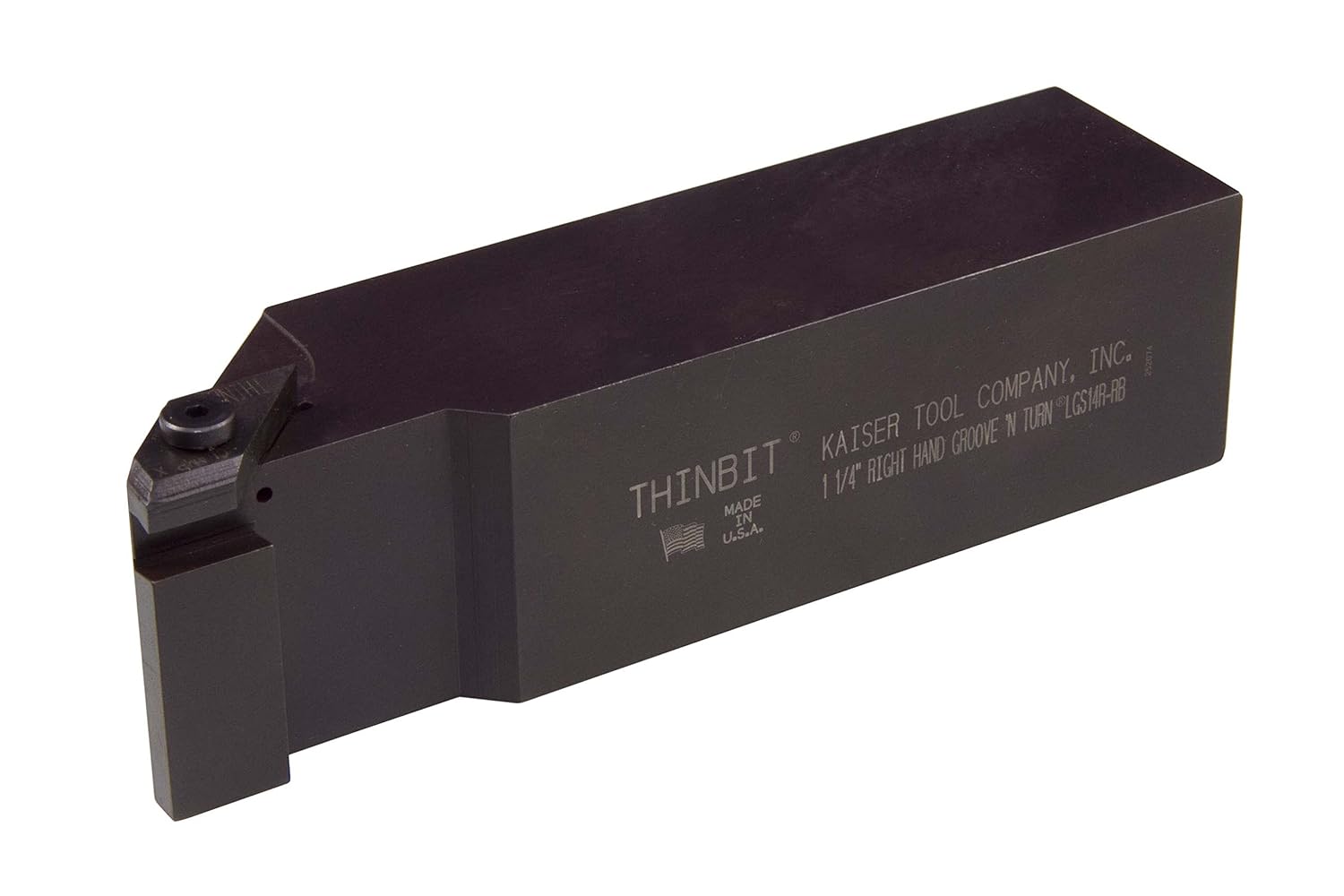 THINBIT LGS14R 1-1/4 inch, Right Hand Orientation, Straight toolholder. Use with Grooving, face Grooving, Threading and Parting Inserts.