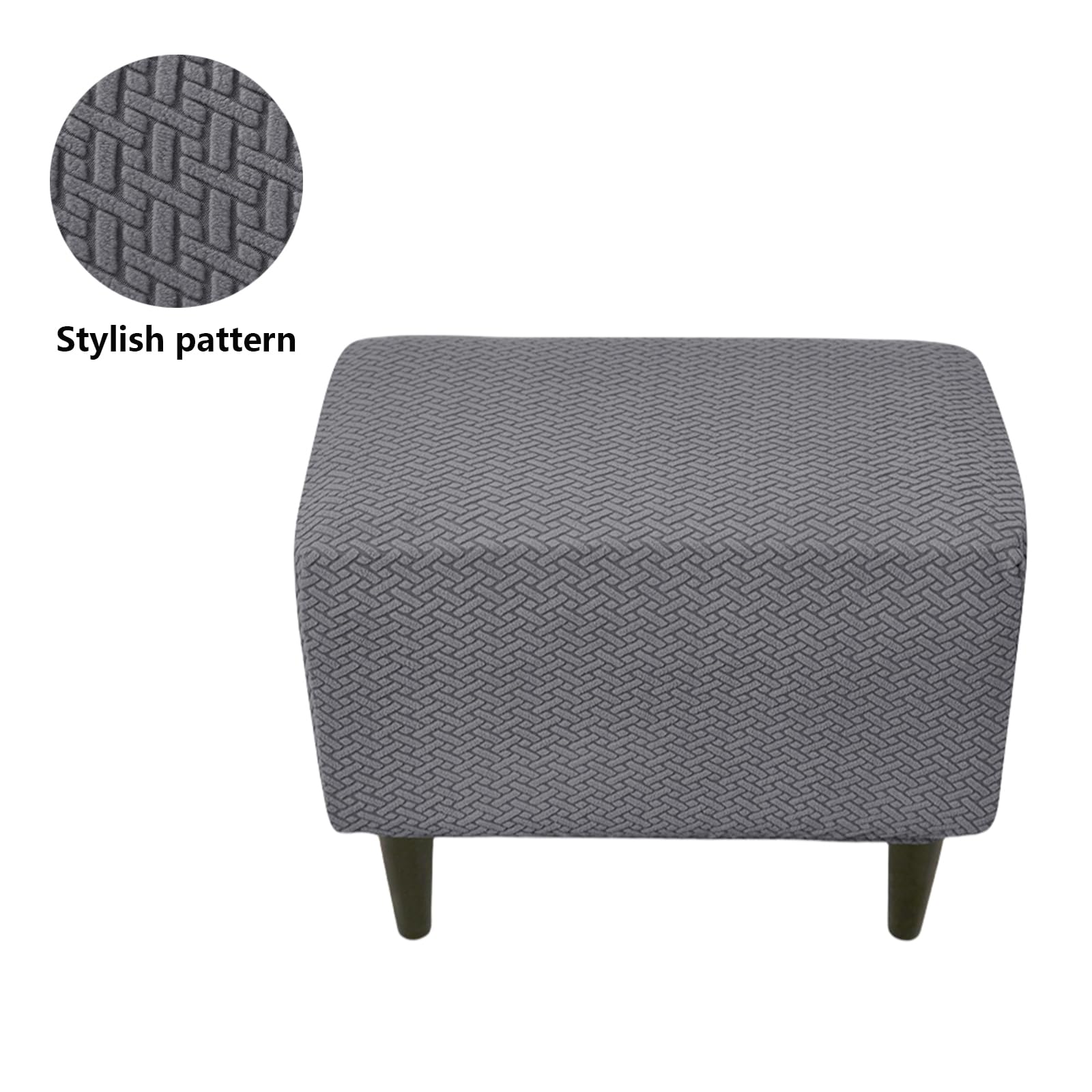 Housse De Protection Extensible Pour Pouf Carré Beige - Amovible, Lavable Et Élastique (S)