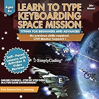 Vista 1 de Typing for Kids Ages 9-12 Keyboarding Space Mission: Learn to Type Software Program - Beginners to Advanced Computer Typing Games and Lessons