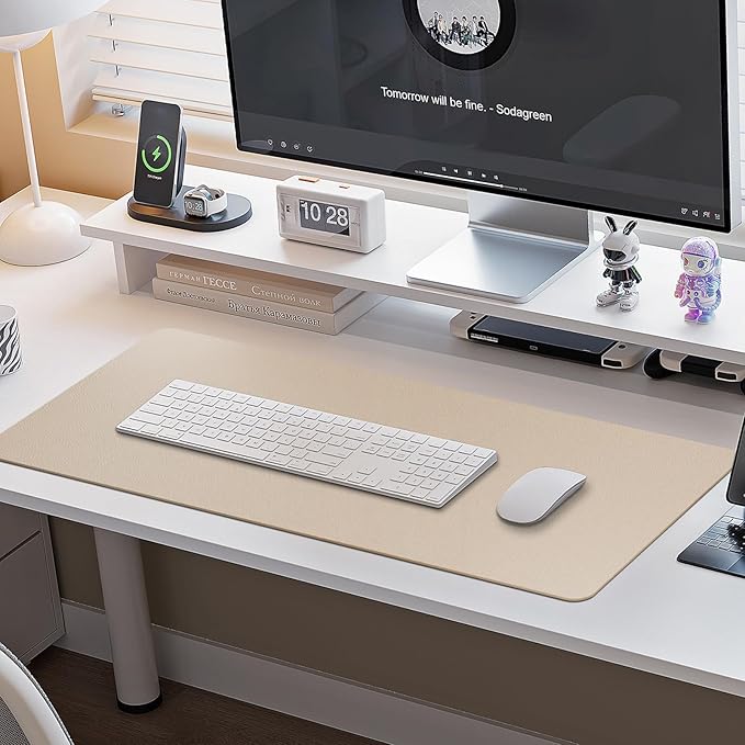 Boutilon Protector de Escritorio de Cuero, Tapete Antideslizante para Mouse miniatura 2