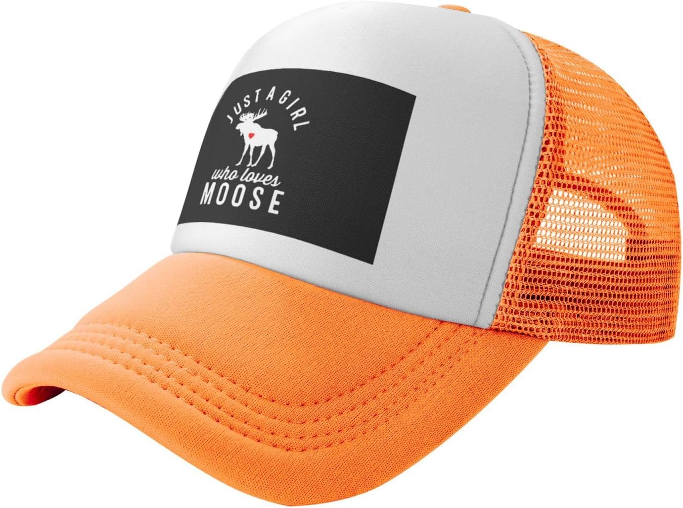 Just Girl Who Loves Moose Adjustable Mesh Baseball Cap Golf Trucker Hat
