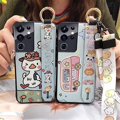 Miniatura 4 de Bonita funda cruzada compatible con Samsung Galaxy A12 5G, con correa para la muñeca, cordón de silicona suave a prueba de golpes, funda protectora