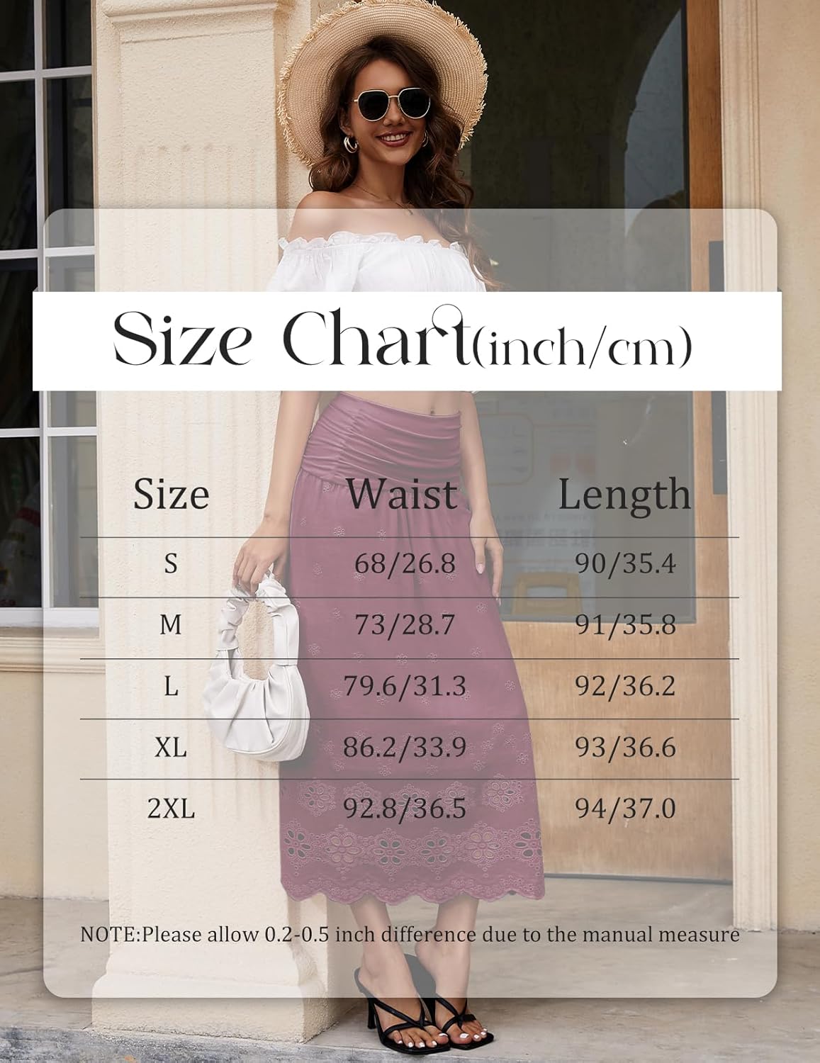 DRESSTELLS Boho Maxi Skirt for Women 2026 Lace Eyelet High Waist A-Line Flowy Beach Tiered Long Wedding Skirts - Image 6