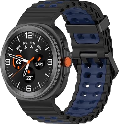 VeveXiao Rugged Breathable Sport Band Compatible with Samsung Galaxy Watch 8 Classic 46mm Bands,Soft Silicone Waterproof Replacement Bands for Galaxy Watch 8 40mm 44mm Women Man Strap