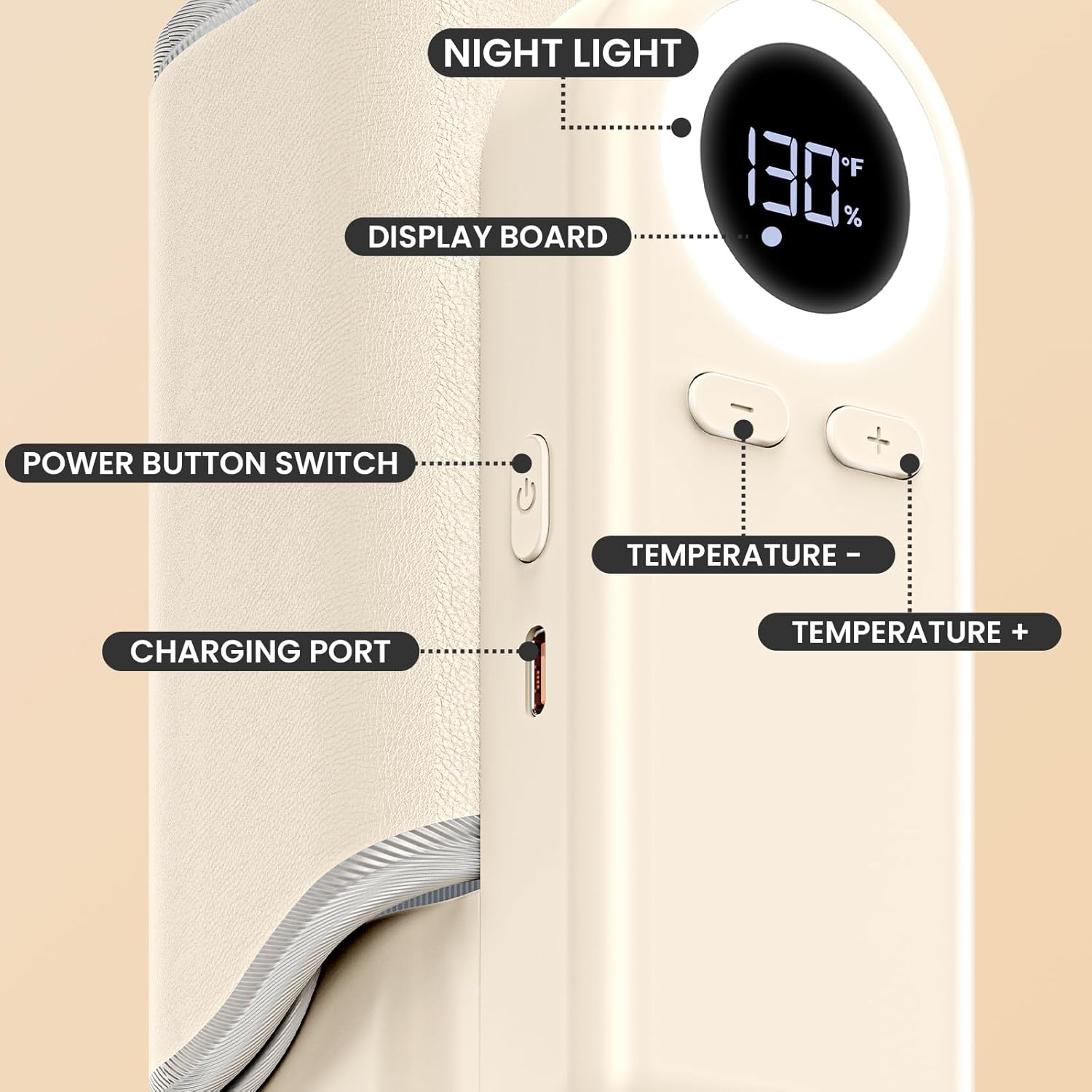 Portable Bottle Warmer for Travel, Fast Warming with Battery, 360 Degree Wrap Even Warming,10000mAh Long Battery Life Fits Most Bottles Ideal for Travel & Home Baby Feeding On The Go