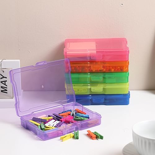 Miniatura 6 de novelinks - Cajas de almacenamiento de fotos transparentes de 4 x 6 pulgadas - Estuches organizadores de fotos, contenedores de almacenamiento de