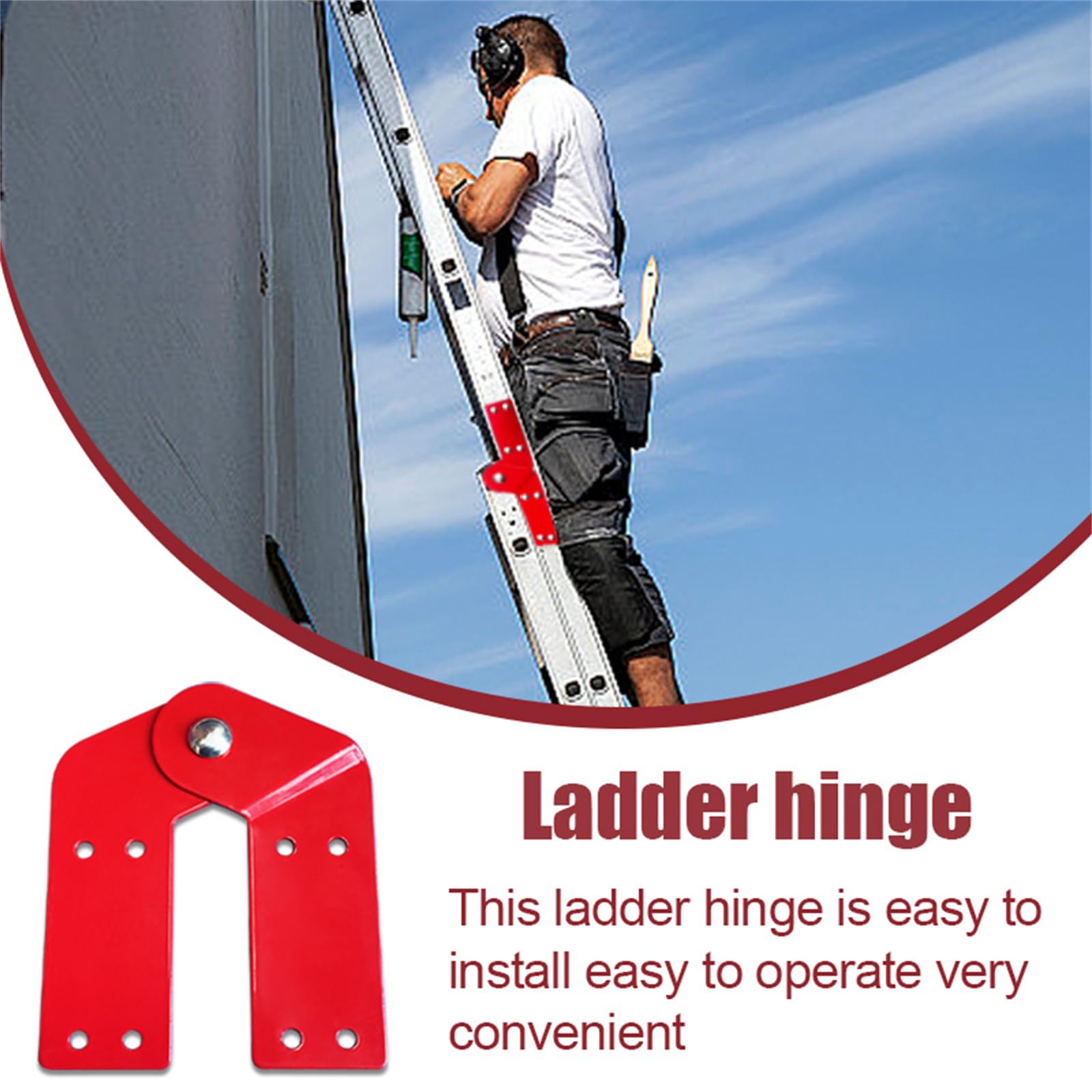 2 PCS Attic Ladder Hinge, Aluminum Tie Rod Attic Ladder