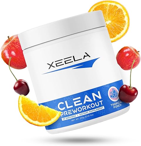 XEELA Pre entrenamiento - Limpio y probado - Sin nerviosismo, seguro y natural - Aumenta la energía termogénica, la concentración y la resistencia