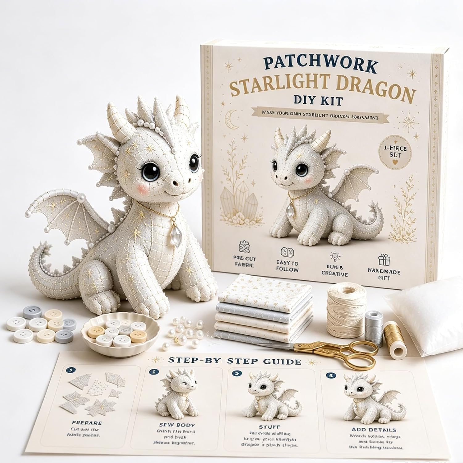 Kit de costura de dragón en patchwork el regalo original para fans de manualidades