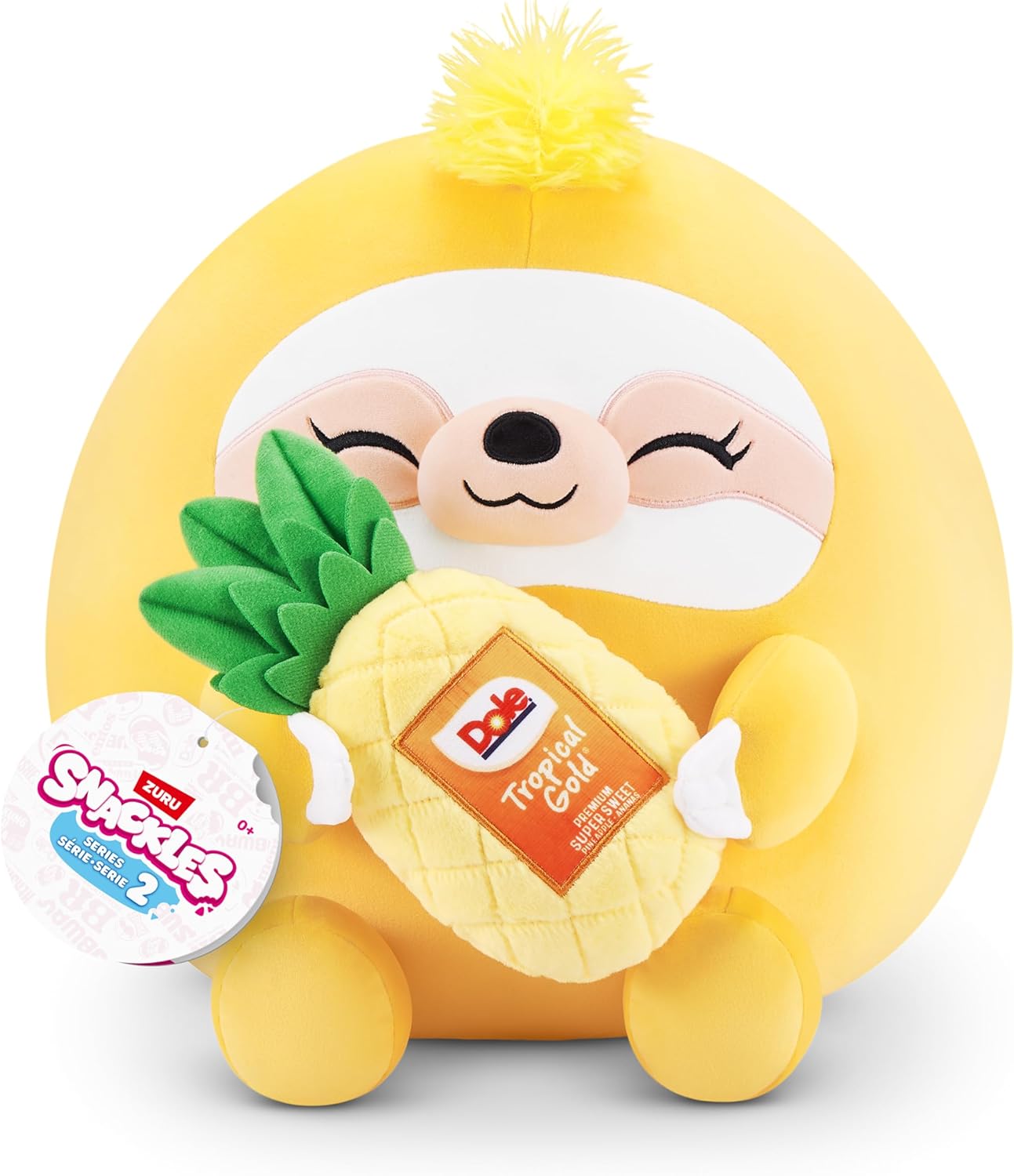 Snackles Series 2 Sloth & Dole 14 Inch Plush by ZURU, Ultra Soft Plush, Collectible Plush with Real Licensed Brands, Stuffed Animal, Giftable
